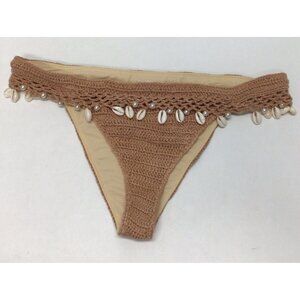 Tularosa Bikini Bottom Beige Crochet Shells Women’s Size Large